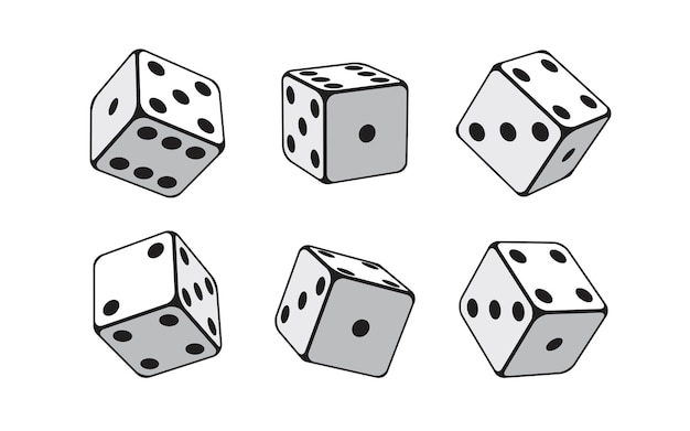 casino flat dice set isolated vector illustration for gambling games design tabletop or board games