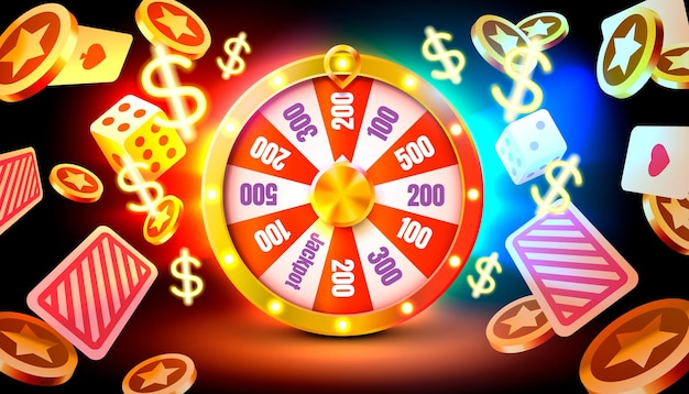 Casino fortuin machine winnaar jackpot fortuin van geluk win banner Vector