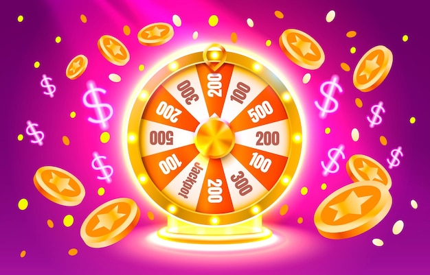 Vector casino fortune machine winner jackpot fortune of luck win banner vector