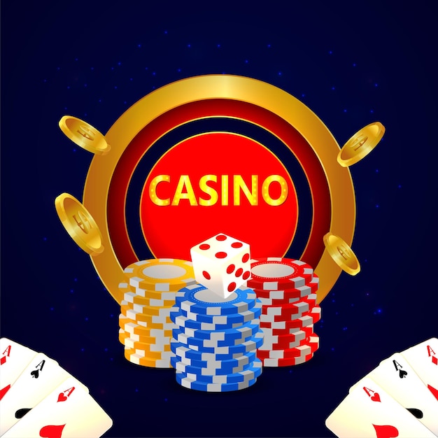 Casino free spin  with playing cards poker