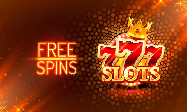 Casinò giri gratis oro 777 slot machine segno illustrazione vettoriale