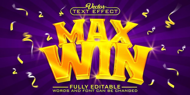 Casino gamble max win vector editable text effect template