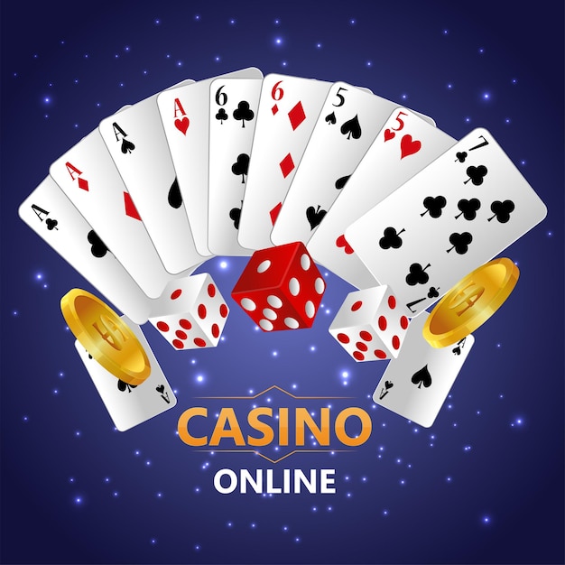 Premium Vector  Casino online, luxury gambling game with playing cards