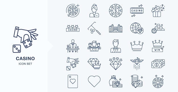 Casino and gambling vector icons