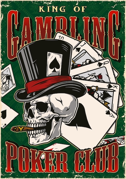 Poster vintage di casinò e gioco d'azzardo