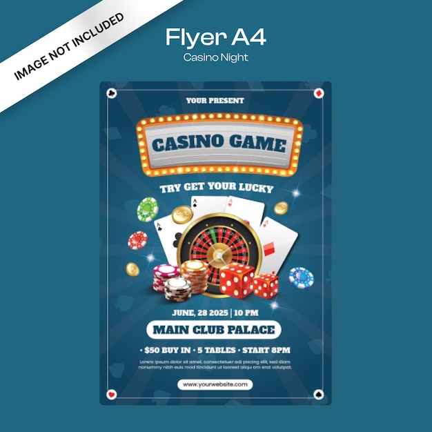 Vector casino game flyer template