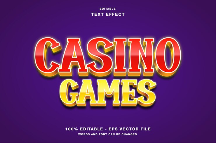Casino Games 3D Editable Text Effect