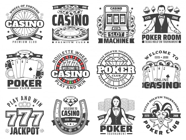 Casino gokken spellen geïsoleerde pictogrammen