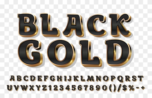 Casino gouden lettertype kleur zwart engels alfabet en cijfers teken vector illustratie