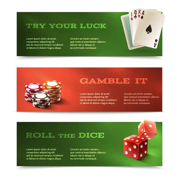 Vector casino horizontal banners