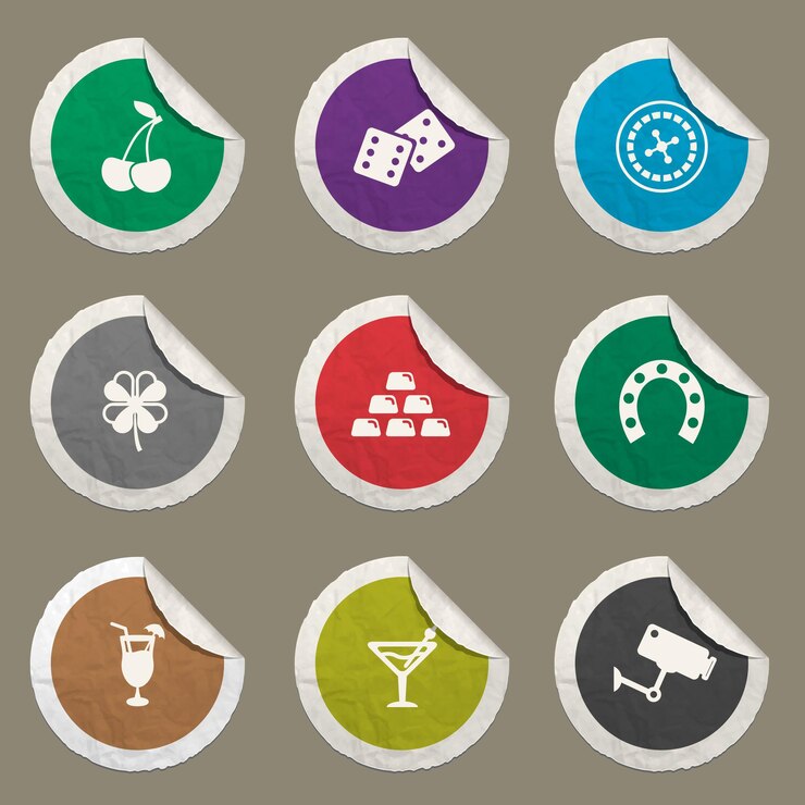 Vector casino icons set for web sites and user interface