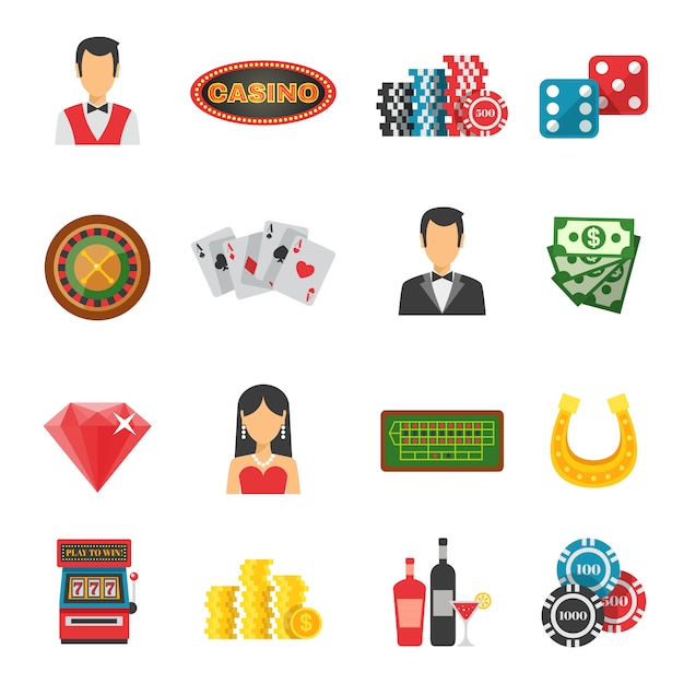 Casino icons set