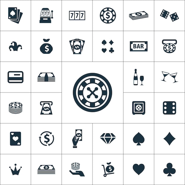 Vector casino icons universal set