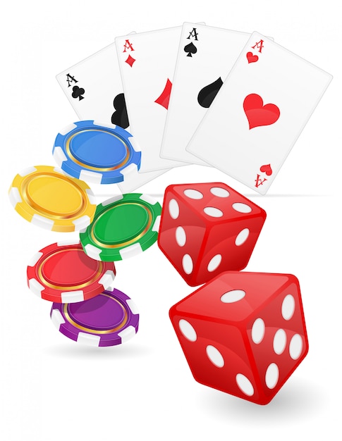 Casino items cards ace and dice