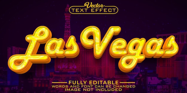 Vector casino las vegas editable text effect template