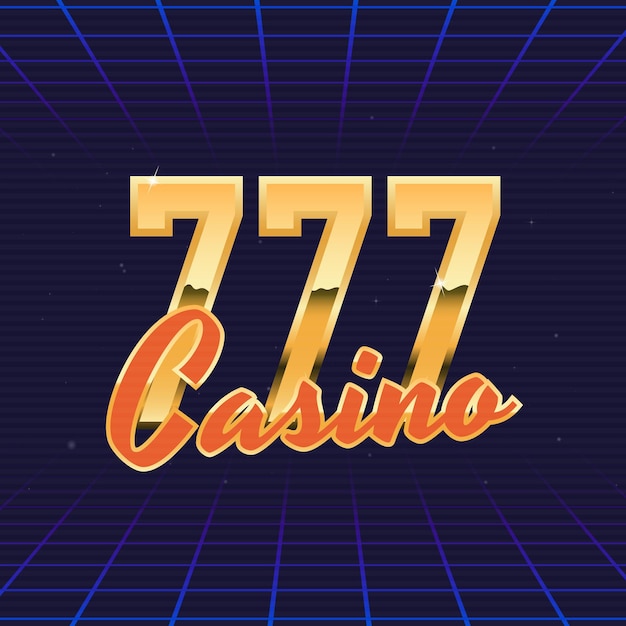 Casino logo sjabloon Gokken retro logo met chroomnummers