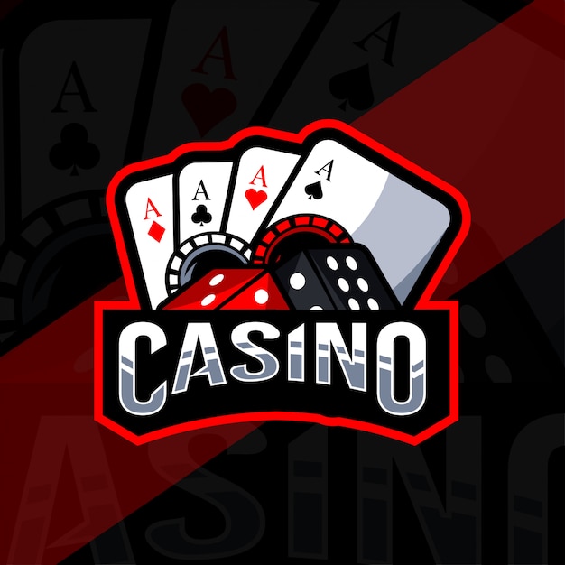 Vettore modello esport logo mascotte casinò