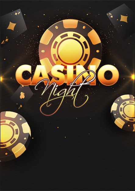 Vector casino night background with poker chips.