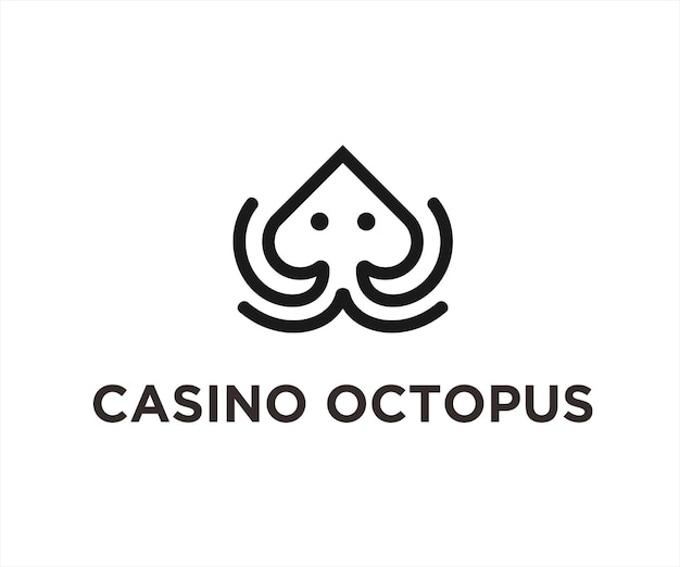 Casino Octopus Logo ontwerp vectorillustratie