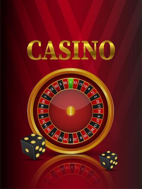 Casino online gambling game with roulette wheel and playing cards