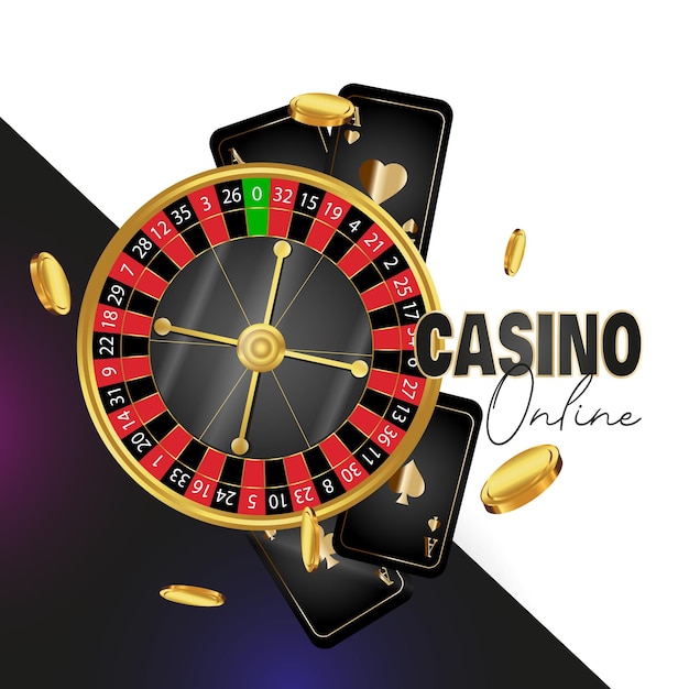 Casino online met roulette azen en gouden munten in de buurt