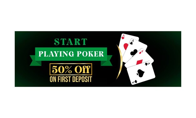 Vector casino and online poker cards vector header and cover banner for facebook and linkedin