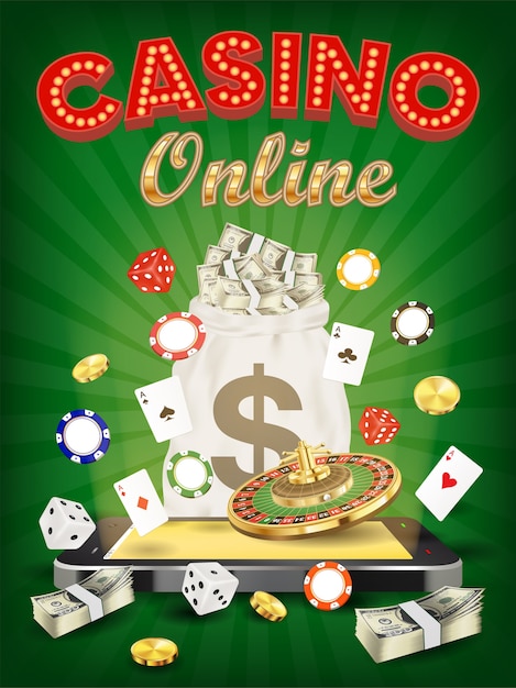 Casino online smartphone with dice card roulette