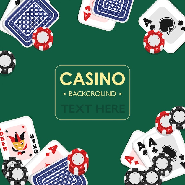 Casino Playing Card Green Background Design.