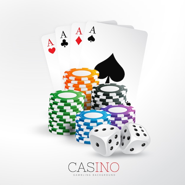 jogo de jogo de casino online com cartas de jogar e chip de casino 2215312  Vetor no Vecteezy