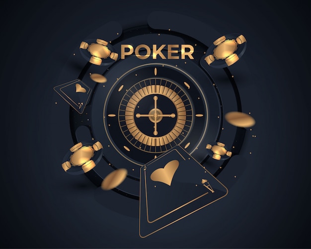 Casino poker kaart en roulettewiel ontwerp