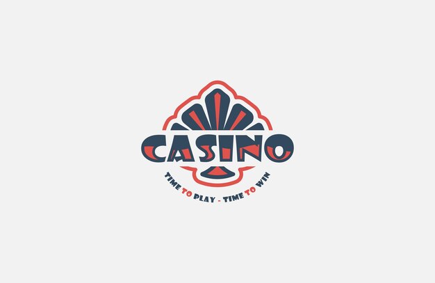 Vector casino poker logo design template flat vector