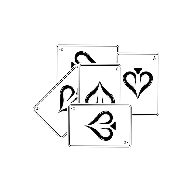 Vettore casino poker vintage logo vector diamonds ace hearts and spades poker club gioco d'azzardo design