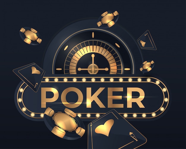 Casino pokerkaarten en roulettewiel ontwerp