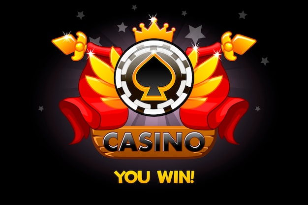 Casino prijzen. de pictogrammen van de classificatie van het casino met poker chip en lint. illustratie voor casino, slots en game ui.