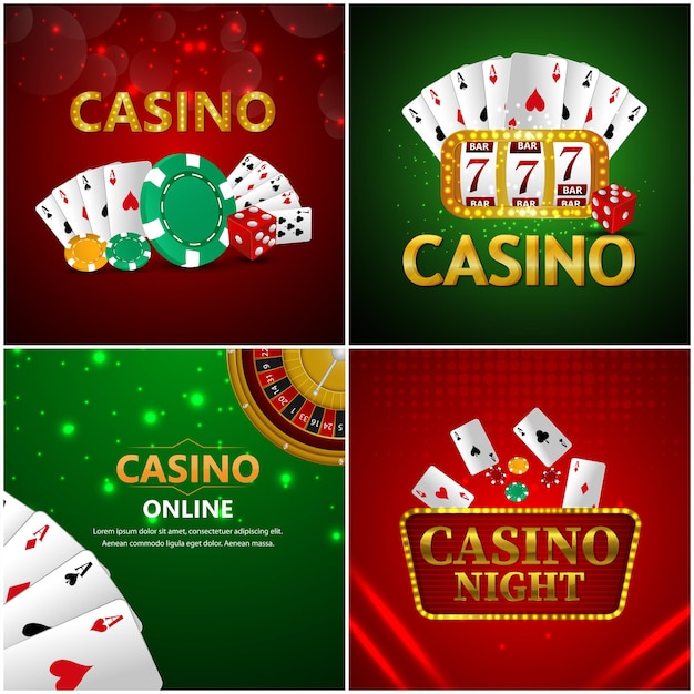 Casino realistic background collection