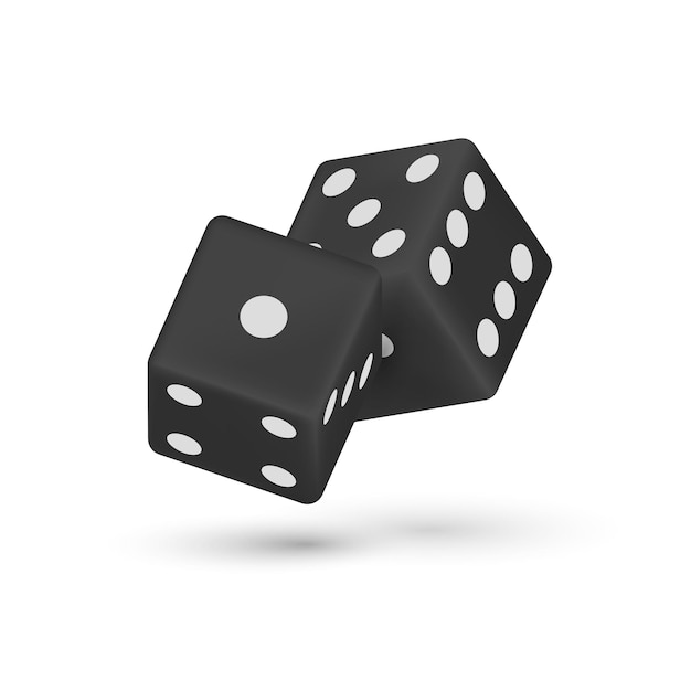 Casino realistic dice isolated 3d vector illustration for gambling games design craps tabletop