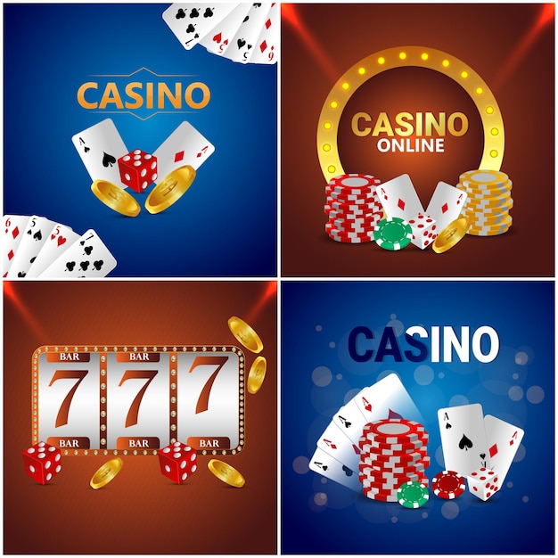 Casino realistische achtergrondcollectie