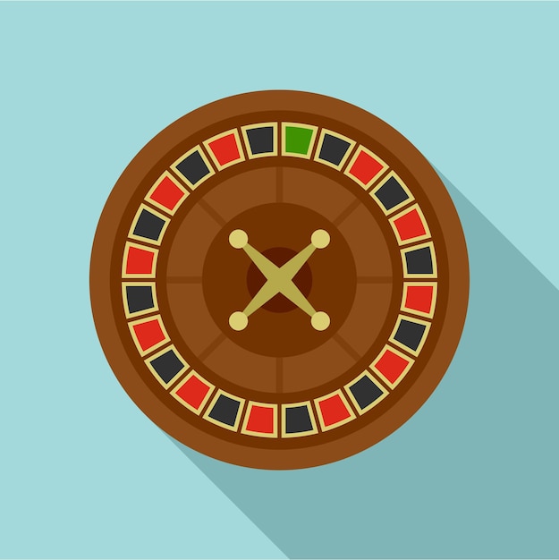 Иконка рулетки казино Плоская иллюстрация векторной иконки рулетки казино для веб-дизайна