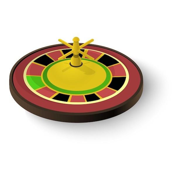 Icona della roulette del casinò illustrazione 3d isometrica dell'icona vettoriale della ruletta del casinò per il web