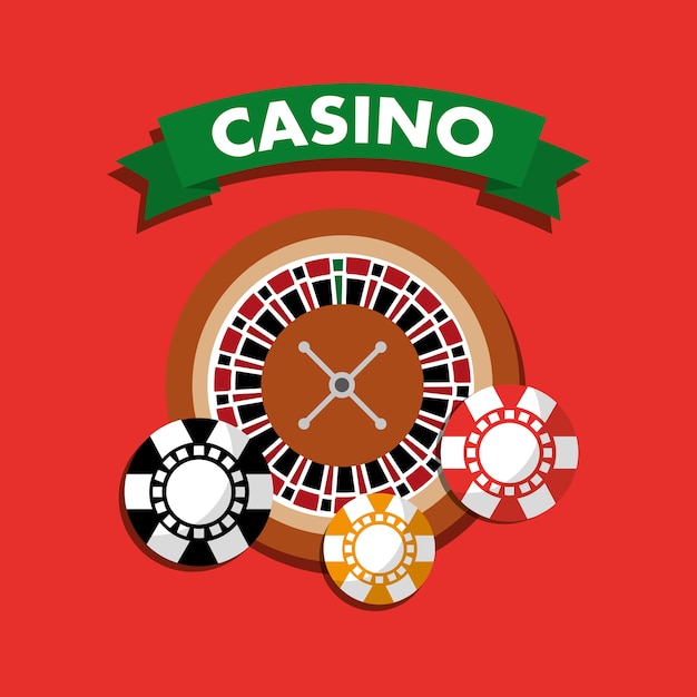 Simbolo di gioco dei chip della ruota di roulette del casinò