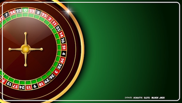 Casino roulettewiel op groene casinolijst