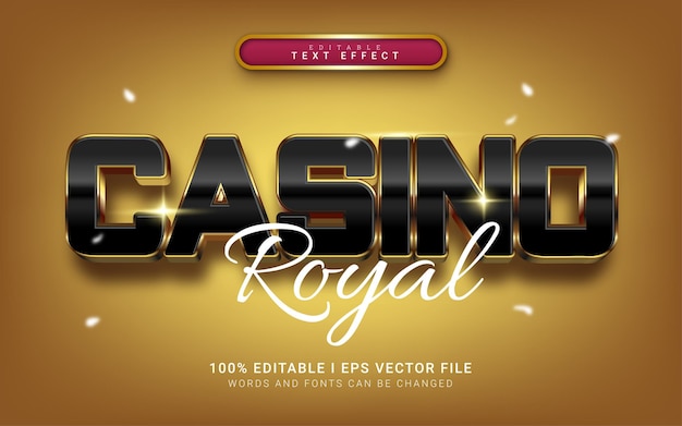 Vector casino royal bewerkbaar teksteffect