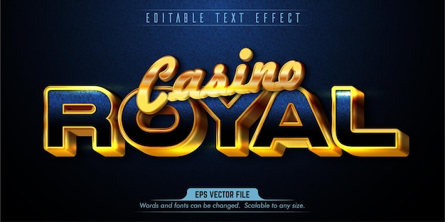 Редактируемый текстовый эффект в королевском стиле казино