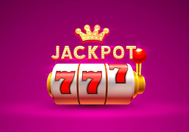 Casino slots 777 casino jackpot, modern licht goud. vector illustratie