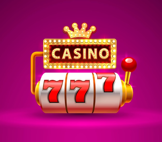 Vettore casino slots 777 jackpot del casinò, moderno oro chiaro. illustrazione vettoriale