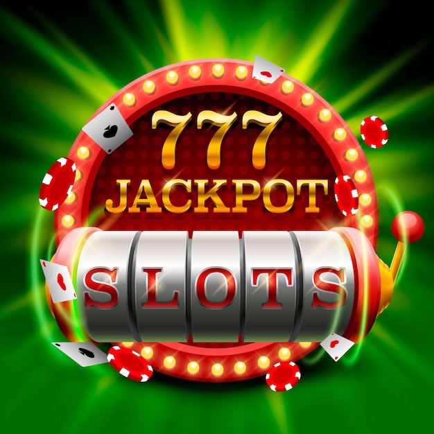 Casino slots jackpot 777 signboard. Vector illustration