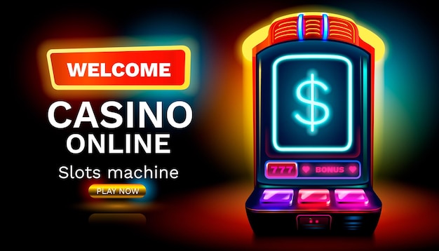 Vettore vincitore della slot machine del casinò fortuna della fortuna 777 vincere banner vettore