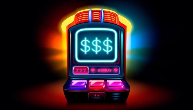 Vector casino slots machine winner fortune of luck 777 win banner vector