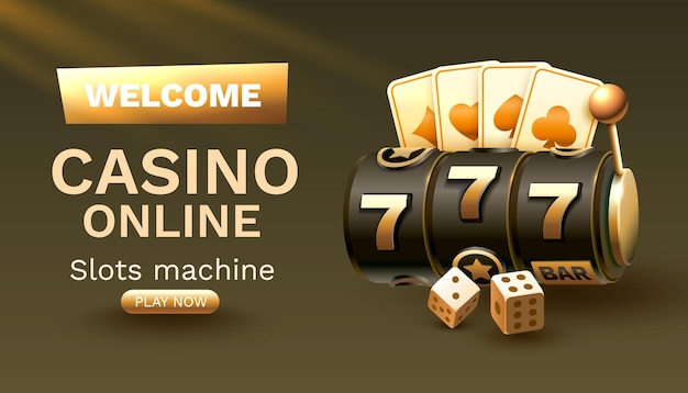 Casino slots winner fortune of luck 777 win banner Vector