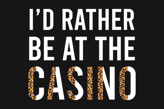 Casino T-shirt met halve luipaardprint en typografie